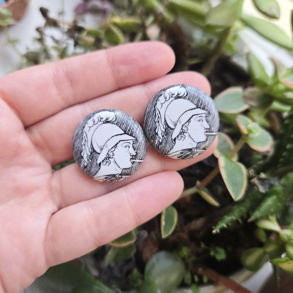 Vintage Roman Greek Soldier Warrior Spartan Cuff Links